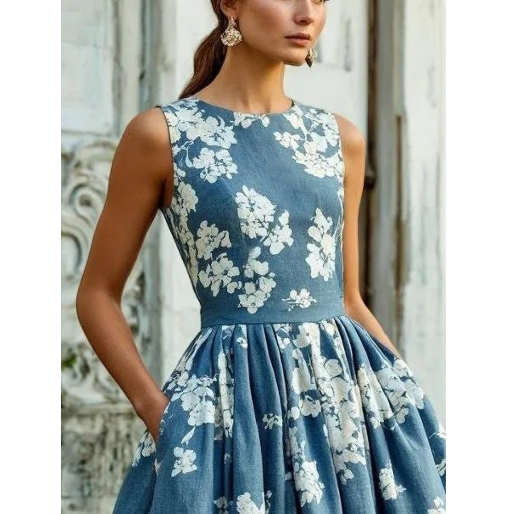 Leonie | Damen Florale Sommer Midikleid