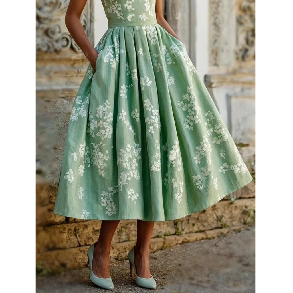 Leonie | Damen Florale Sommer Midikleid