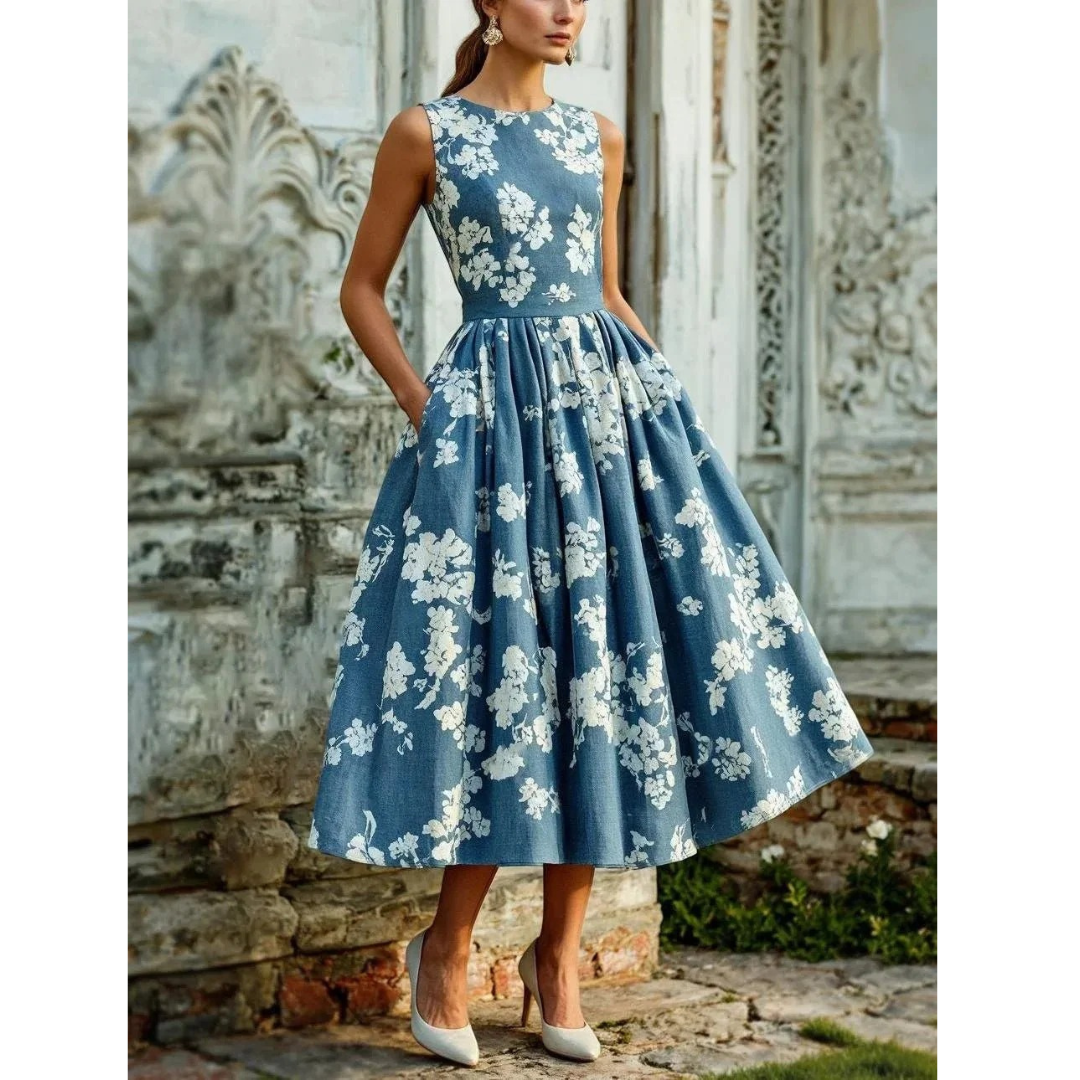 Leonie | Damen Florale Sommer Midikleid