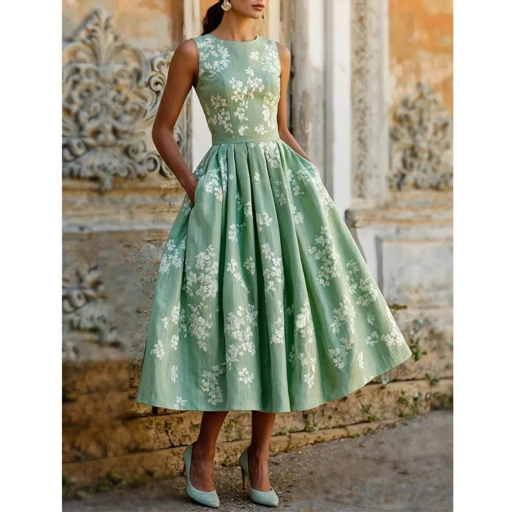 Leonie | Damen Florale Sommer Midikleid