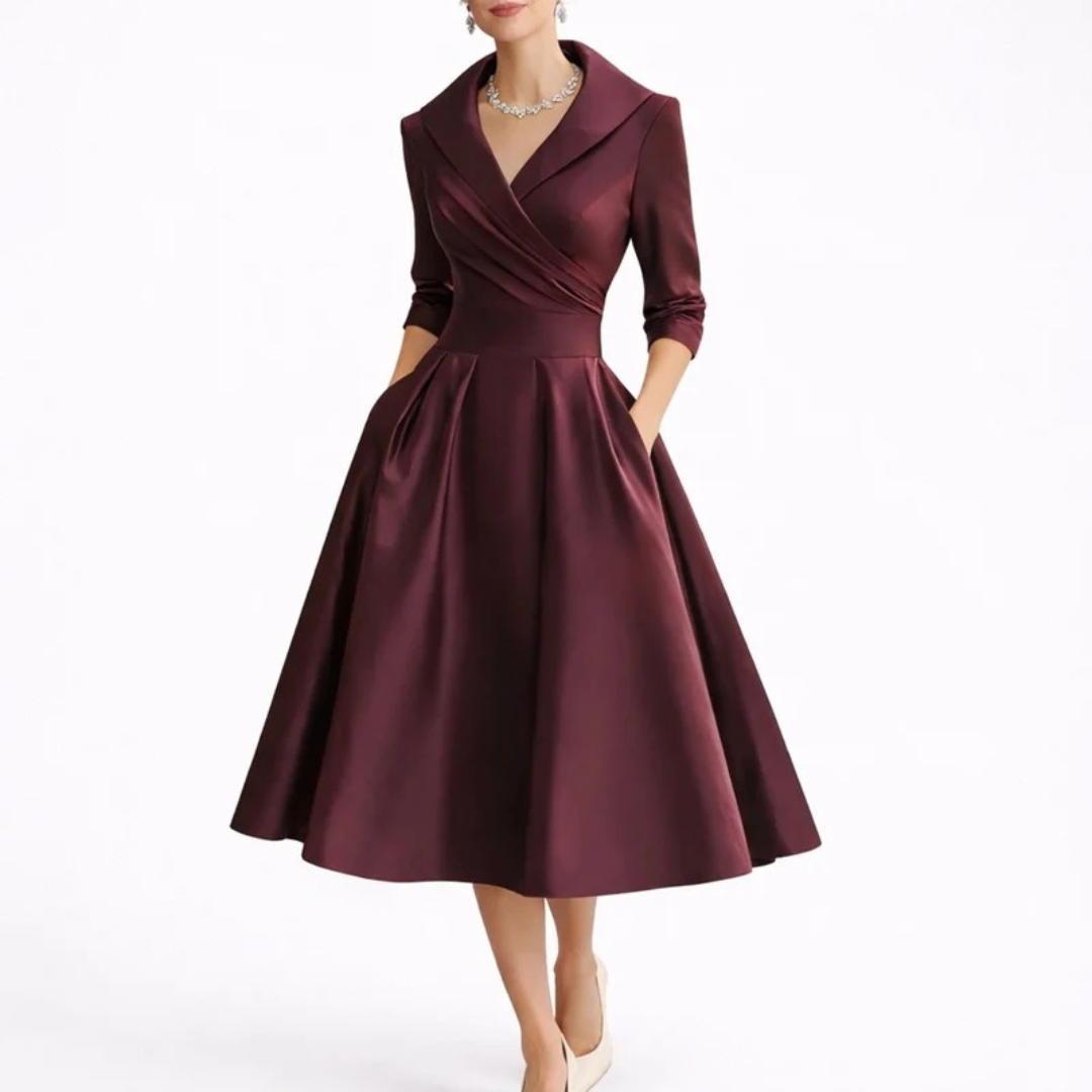 Leonie | Damen Herbst Midikleid für altag