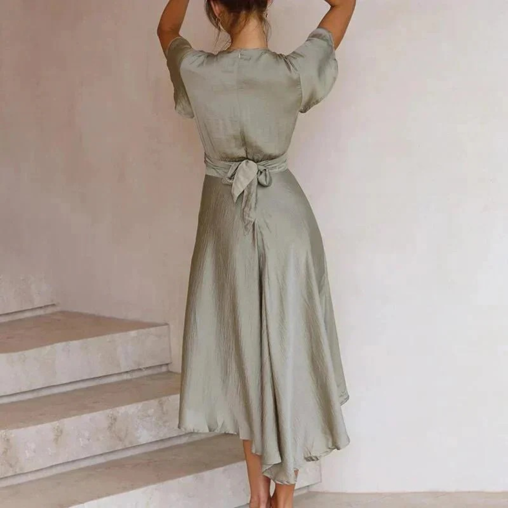 Leonie | Damen V-Ausschnitt Midikleid