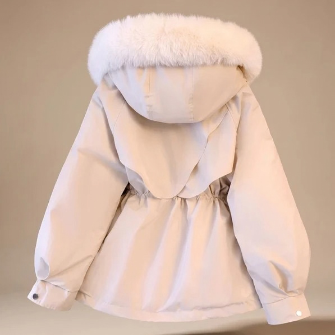 Leonie | Damen Winterjacke mit Fell, Kapuze, Taschen und Parka Stil