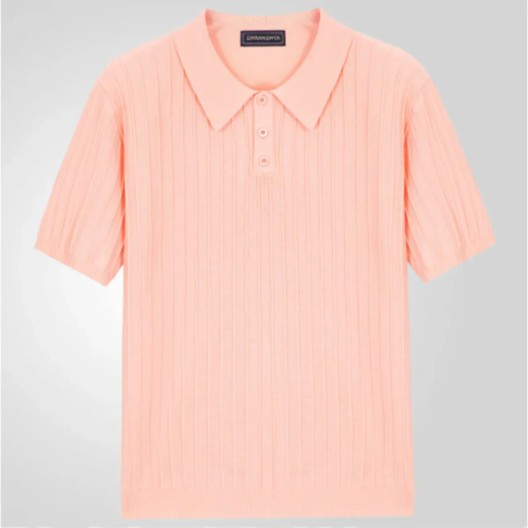 Leopold | Herren Poloshirt Strickoptik Für Sommer