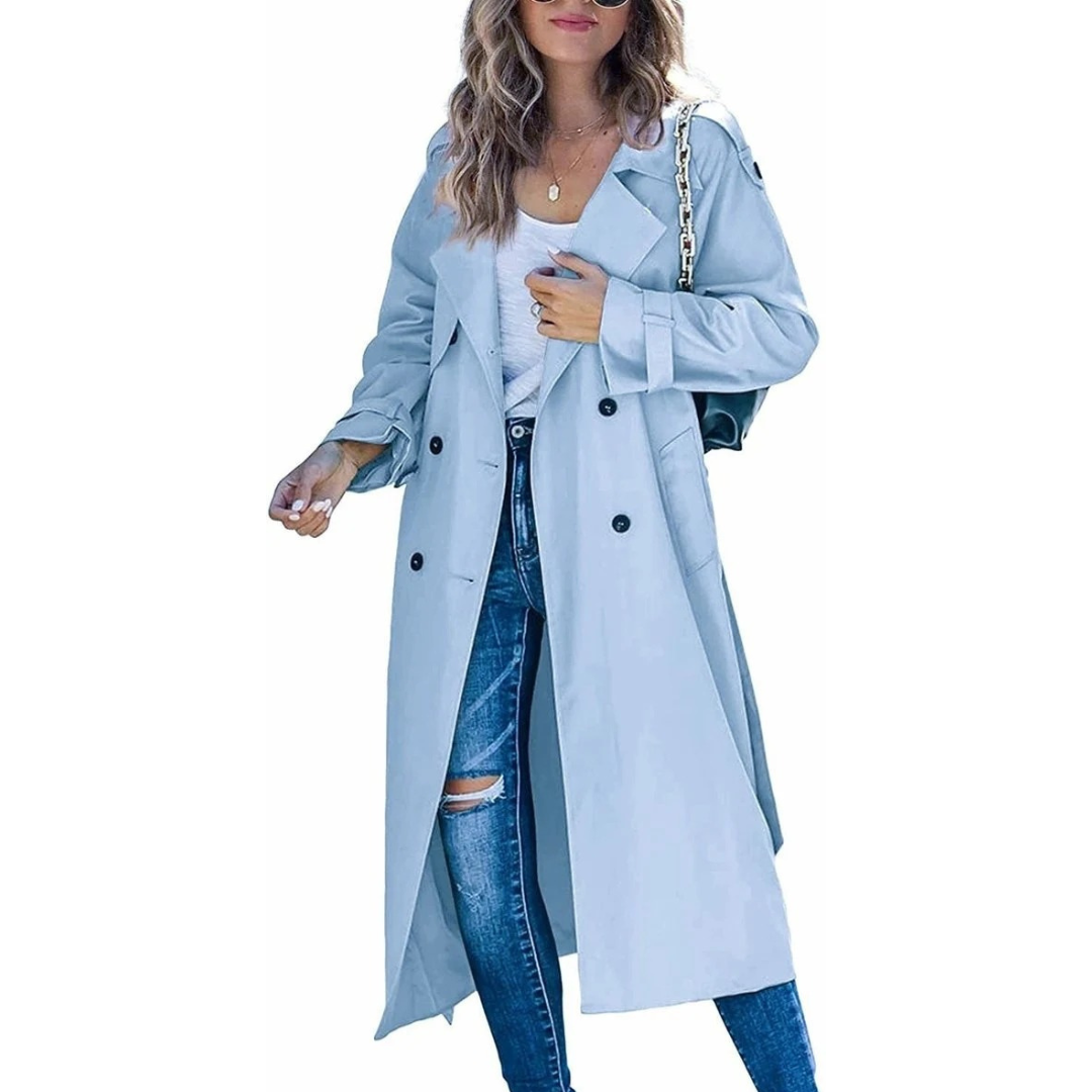 Levke | Damen Bequeme Oversize Trench Coat