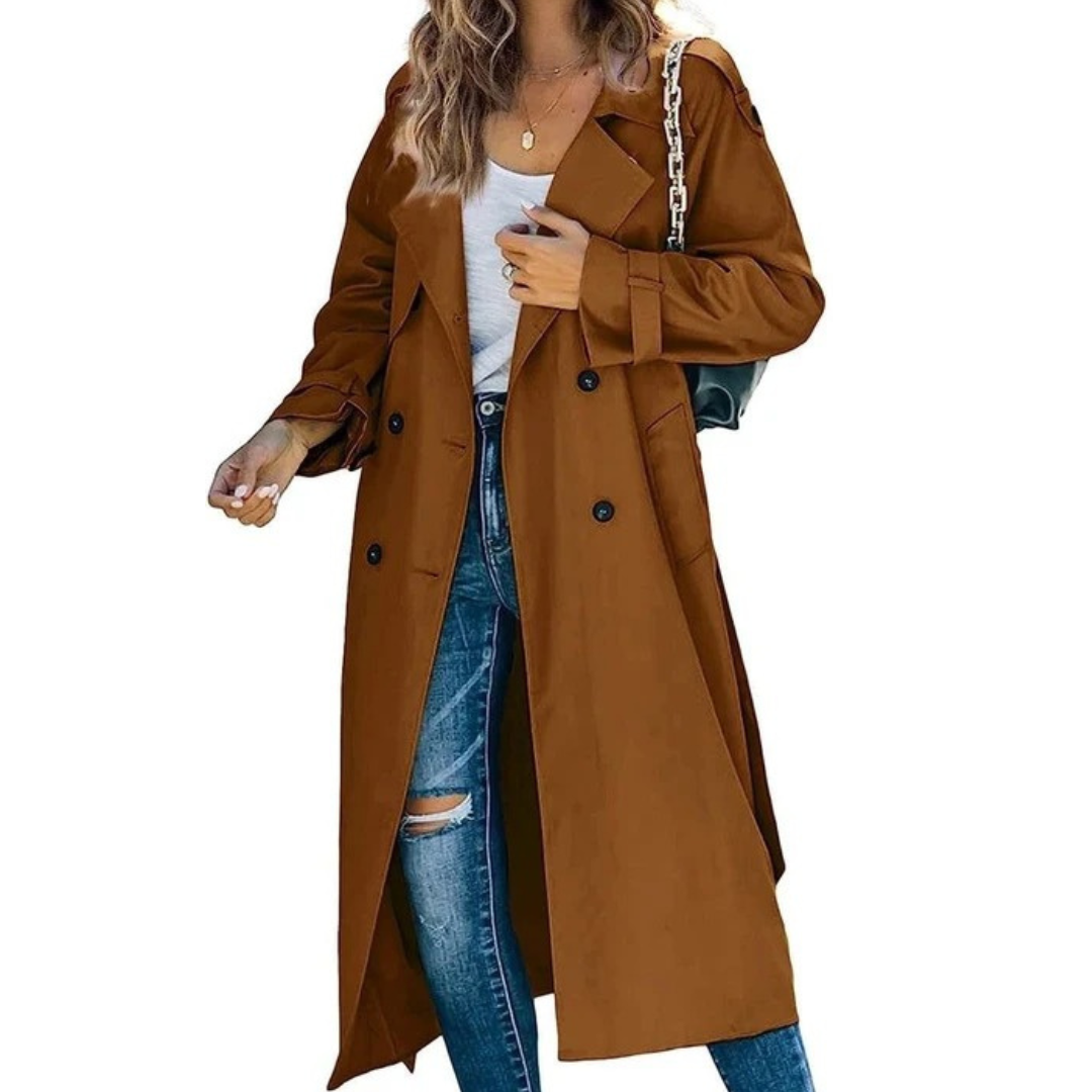Levke | Damen Bequeme Oversize Trench Coat