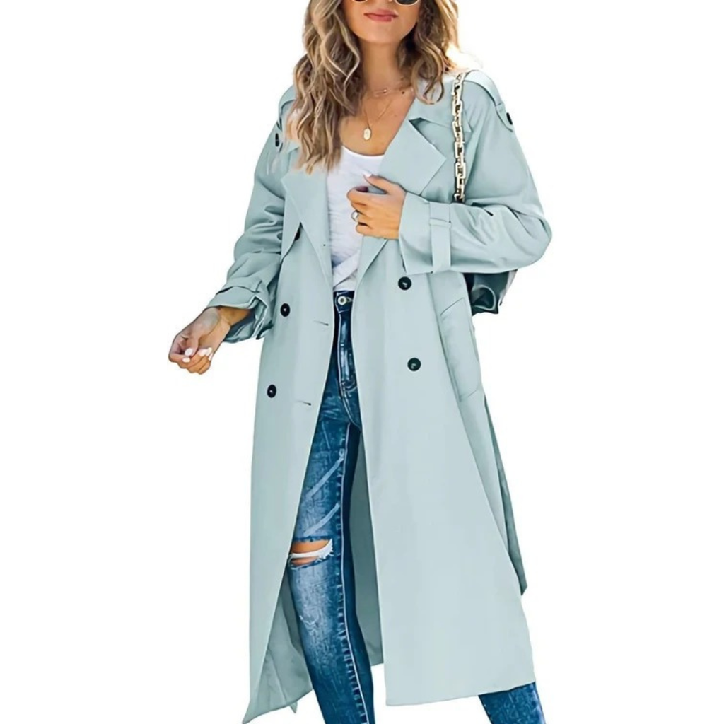 Levke | Damen Bequeme Oversize Trench Coat