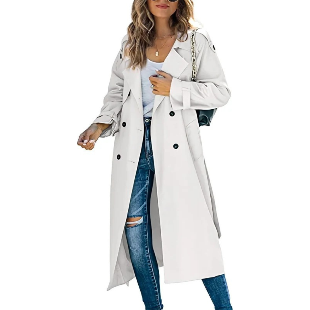 Levke | Damen Bequeme Oversize Trench Coat
