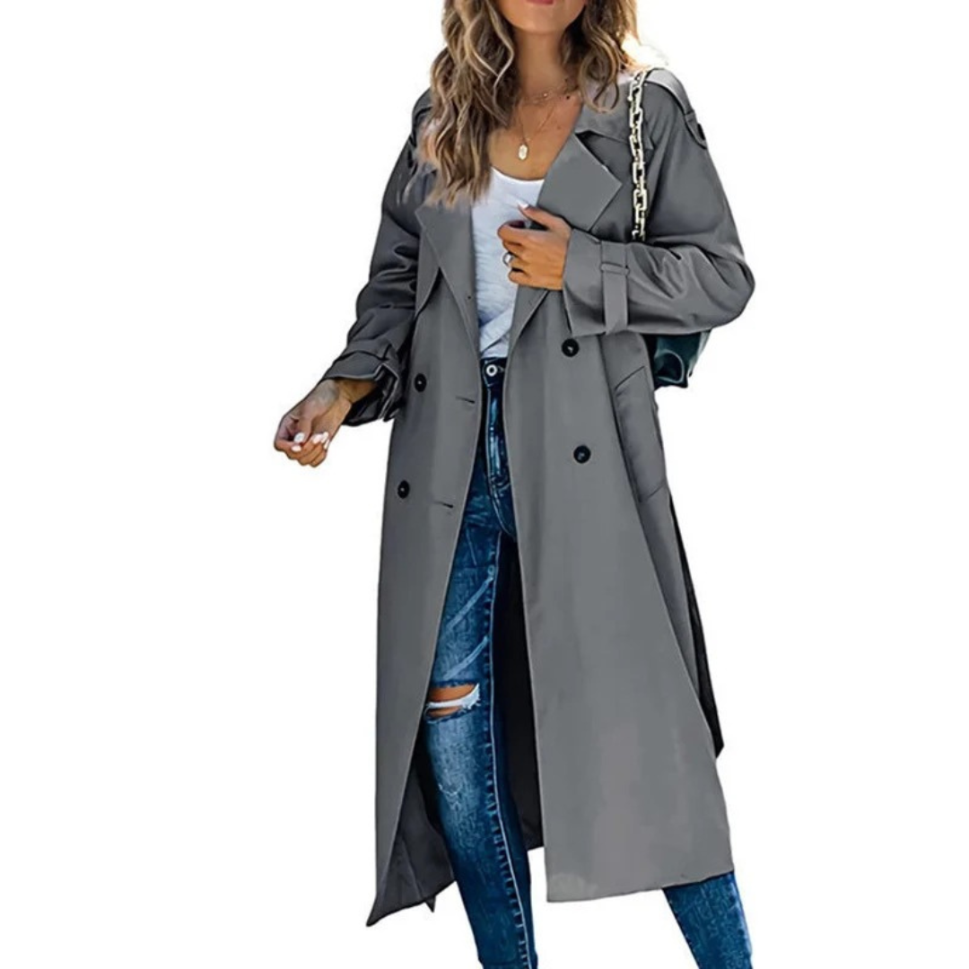 Levke | Damen Bequeme Oversize Trench Coat