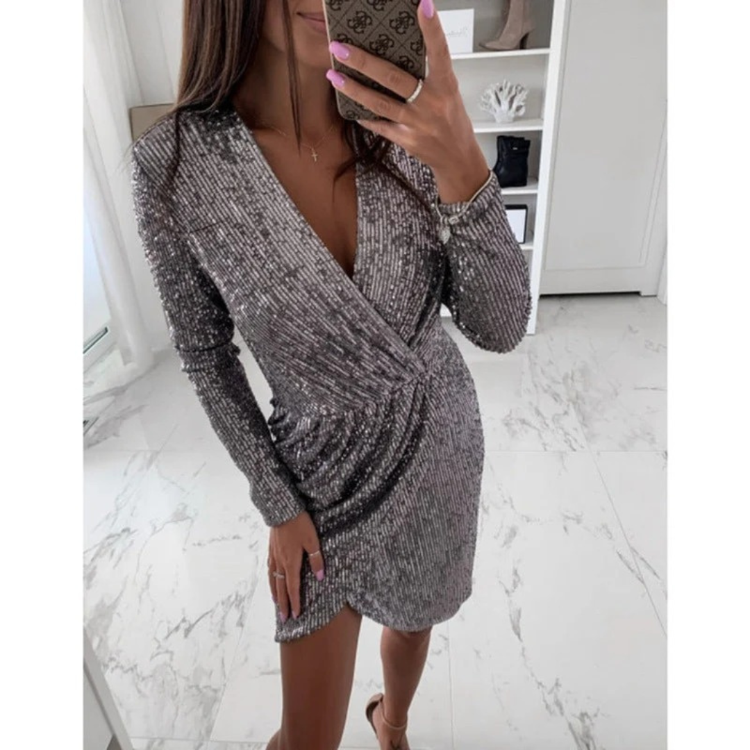 Levke | Damen Cocktail Minikleid mit Pailletten