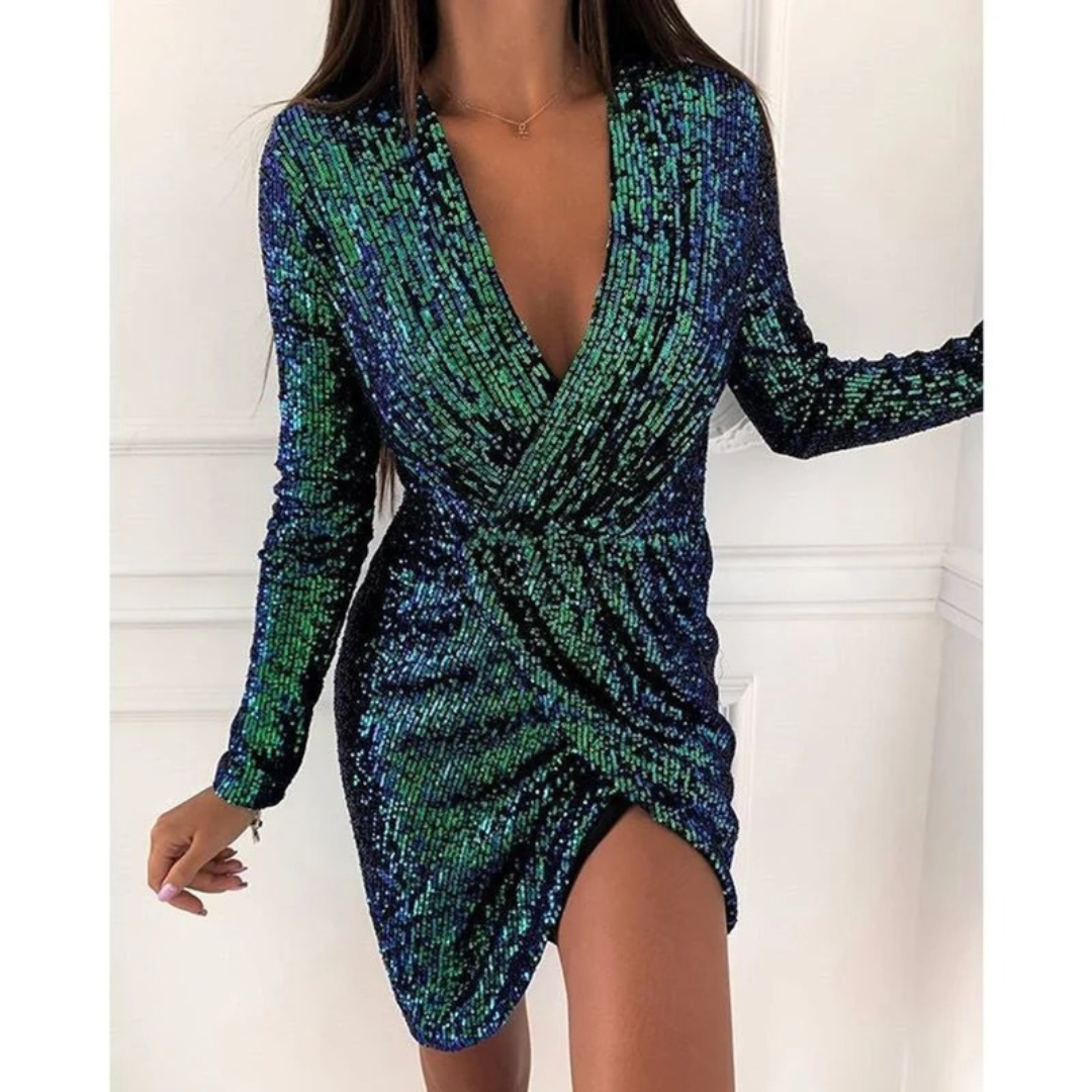 Levke | Damen Cocktail Minikleid mit Pailletten