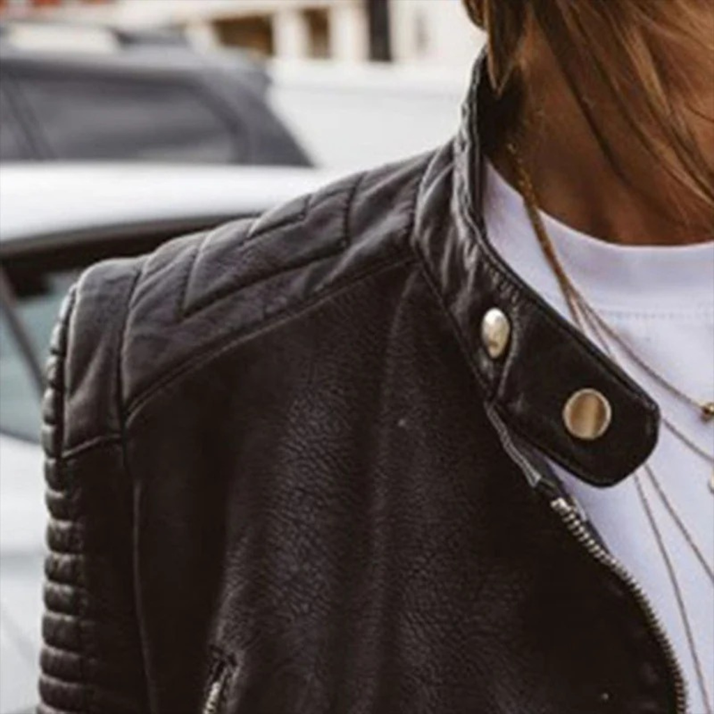 Levke | Damen Schwarze Komfort Lederjacke