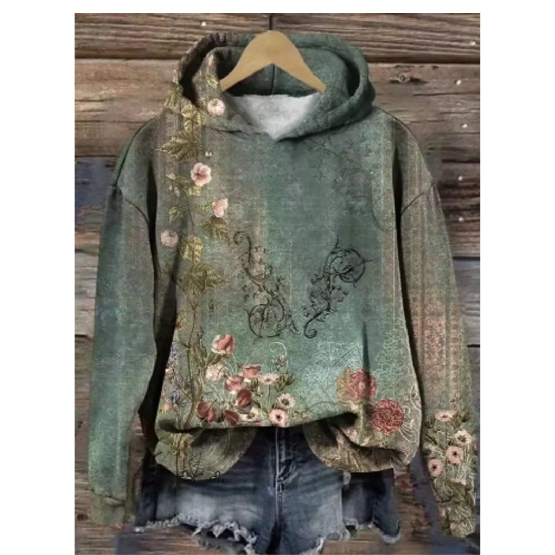 Lieselotte | Damen Grün Oversize Hoodie Langarm