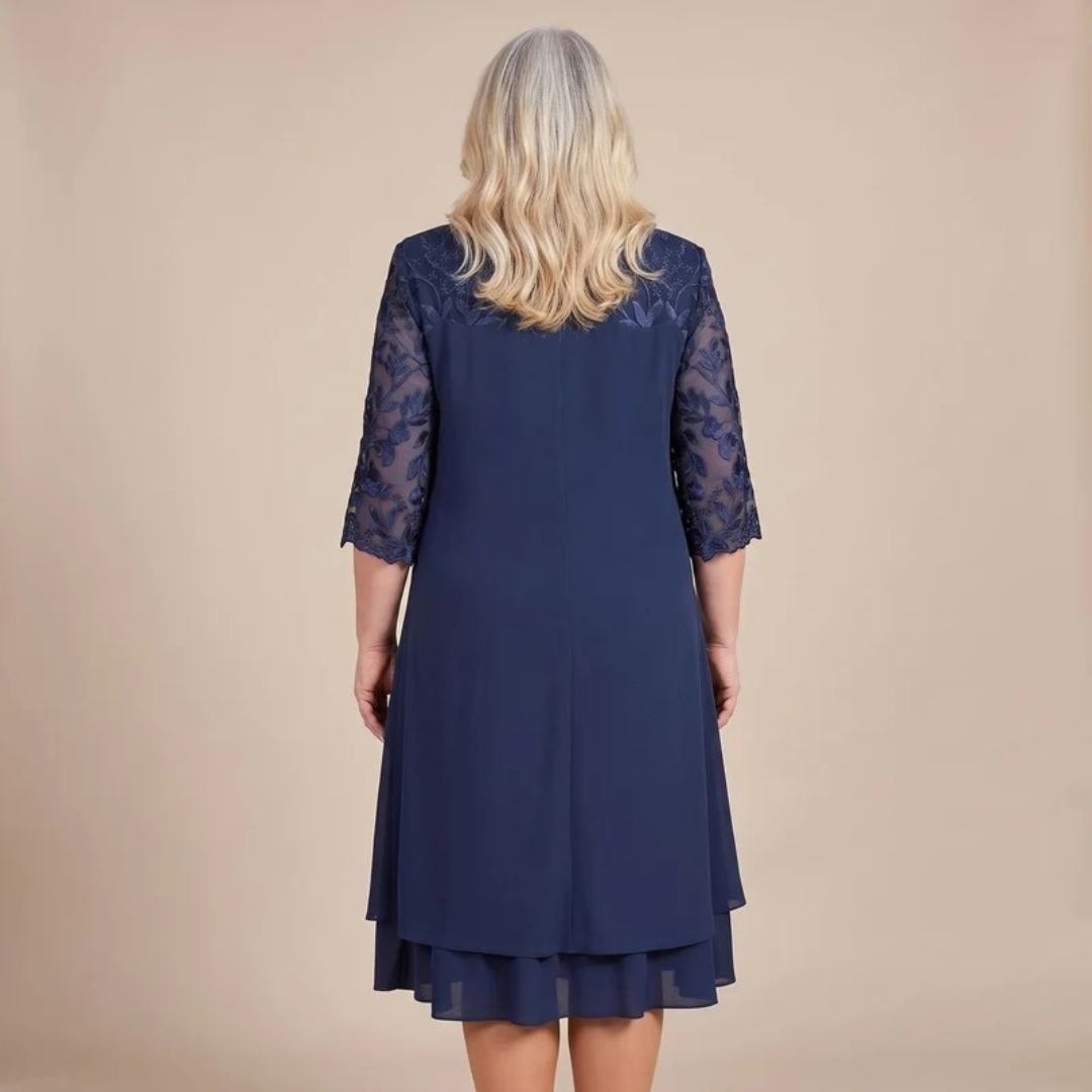 Lieselotte | Damen Midikleid Große Größen mit Blumen