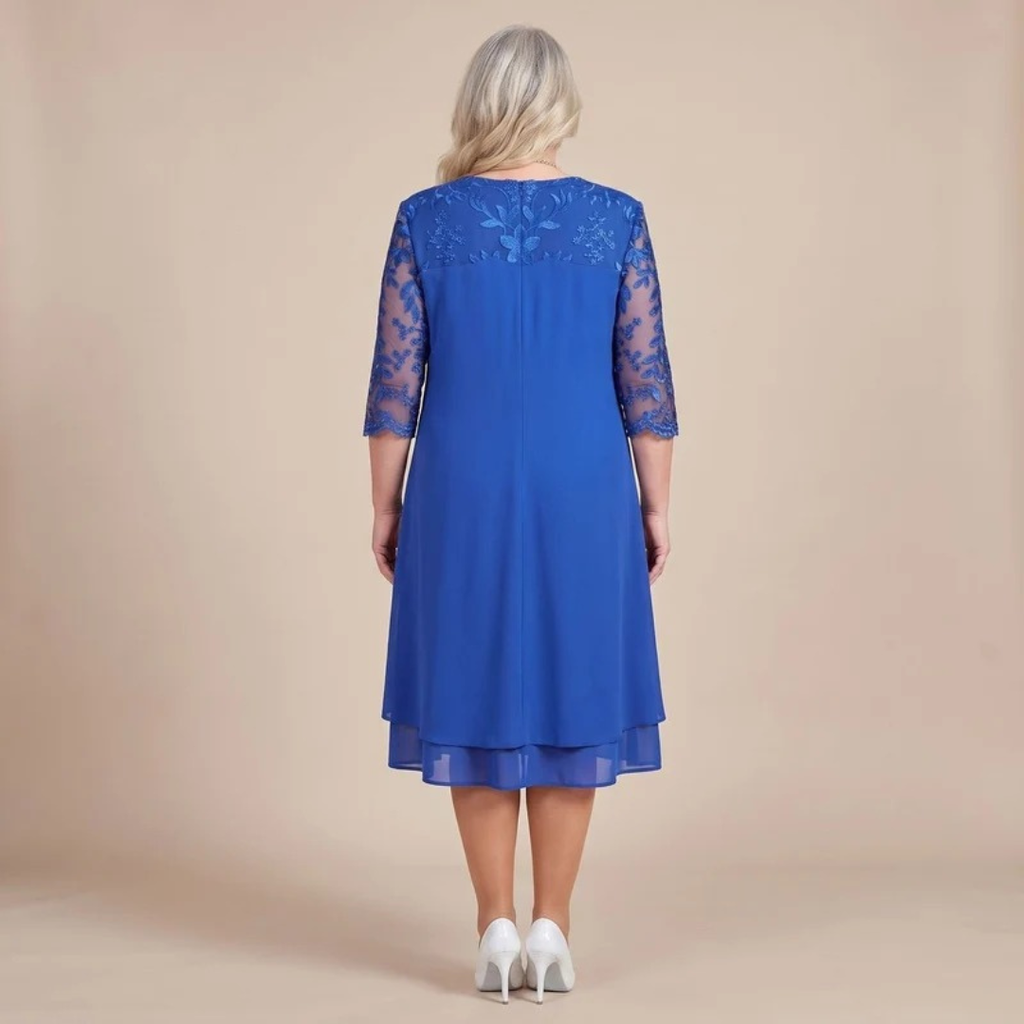 Lieselotte | Damen Midikleid Große Größen mit Blumen