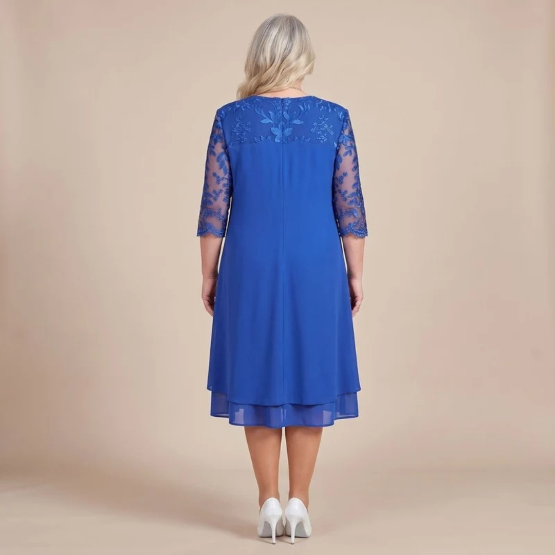 Lieselotte | Damen Midikleid Große Größen mit Blumen