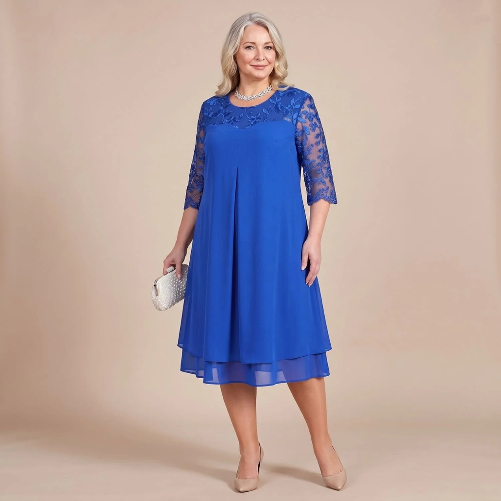Lieselotte | Damen Midikleid Große Größen mit Blumen