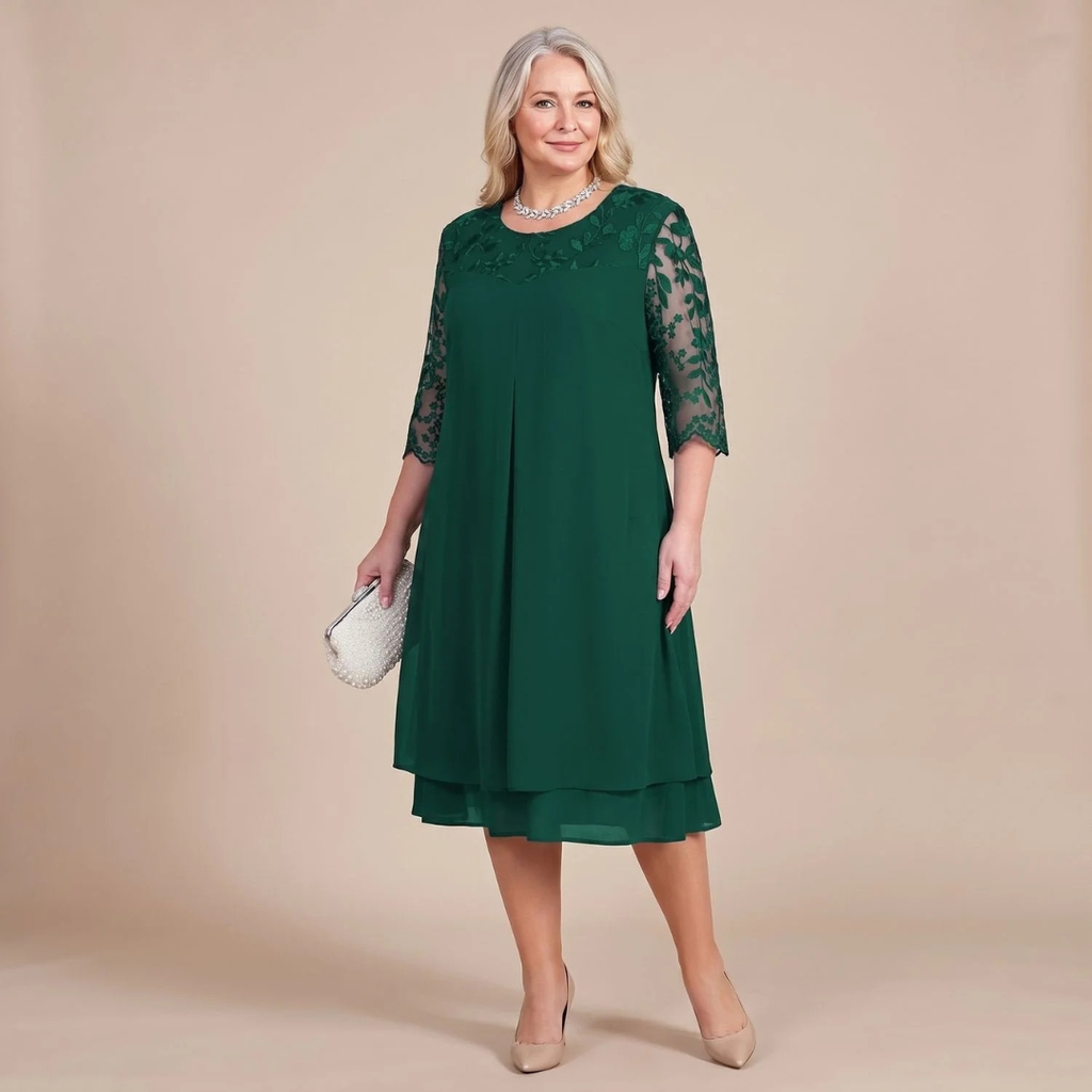 Lieselotte | Damen Midikleid Große Größen mit Blumen