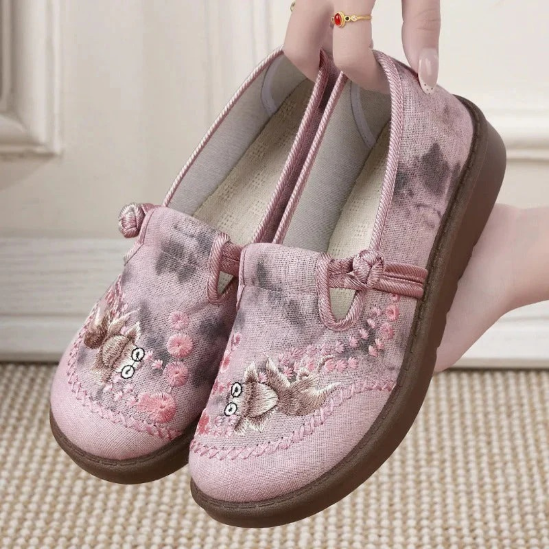 Liesl | Damen Loafer Schuhe Mit Stickerei Alltag