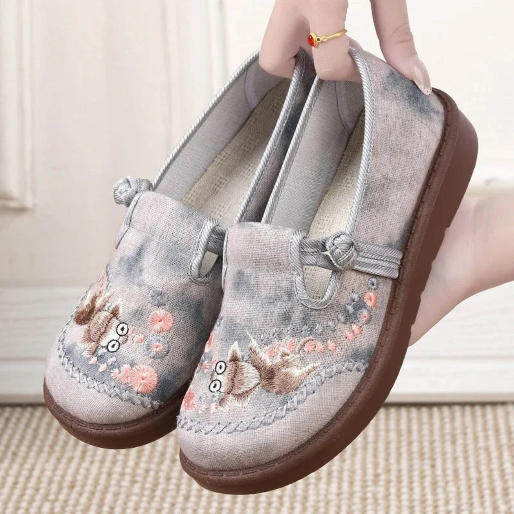 Liesl | Damen Loafer Schuhe Mit Stickerei Alltag