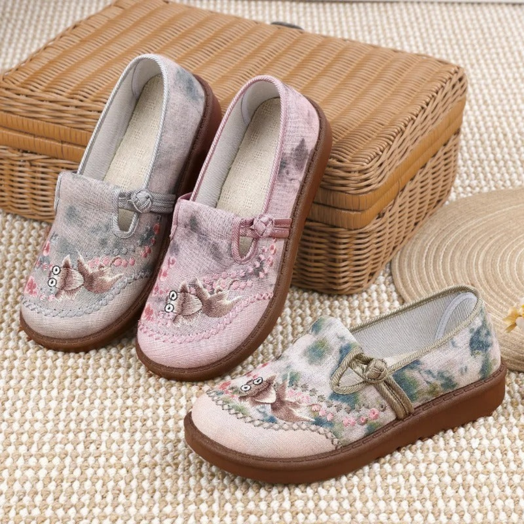 Liesl | Damen Loafer Schuhe Mit Stickerei Alltag