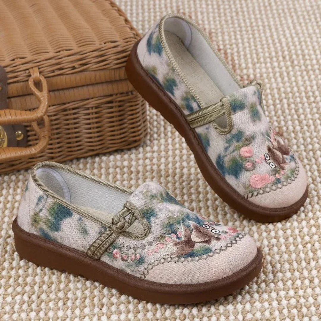 Liesl | Damen Loafer Schuhe Mit Stickerei Alltag