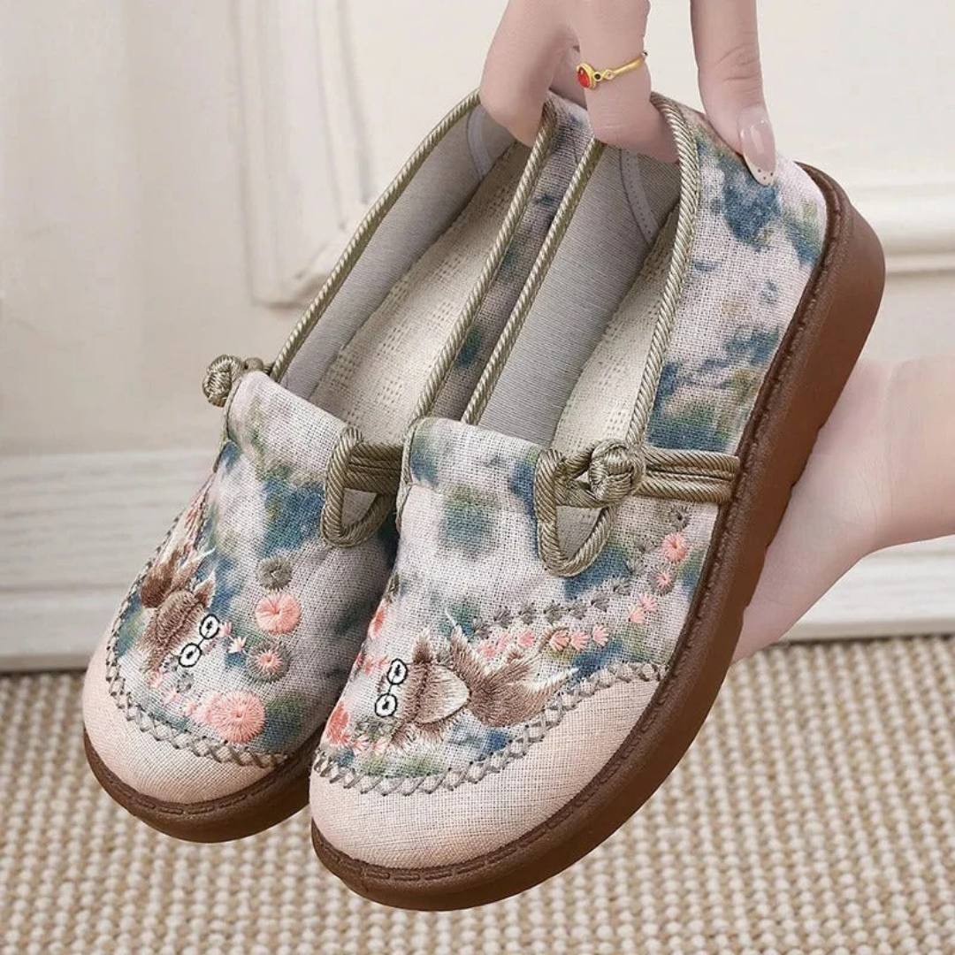 Liesl | Damen Loafer Schuhe Mit Stickerei Alltag