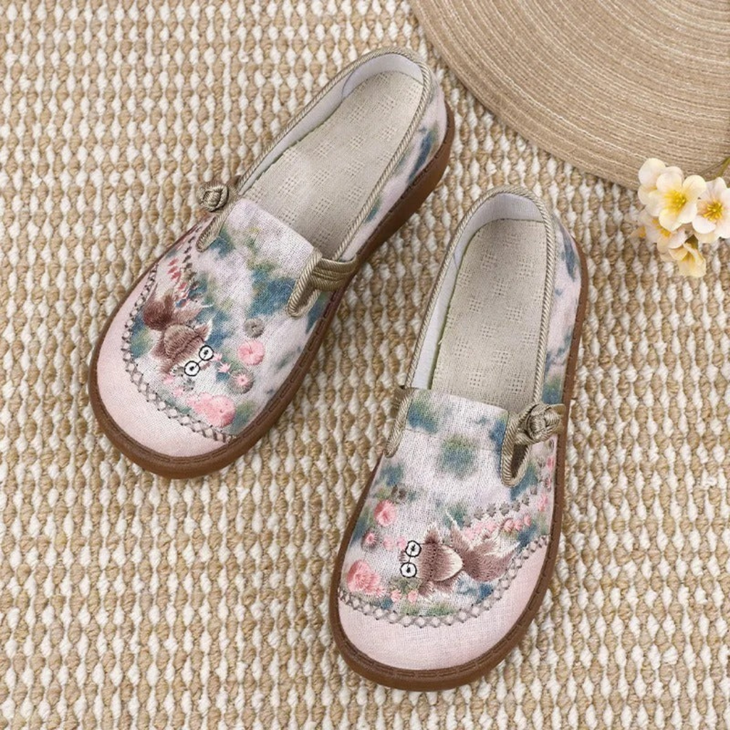 Liesl | Damen Loafer Schuhe Mit Stickerei Alltag