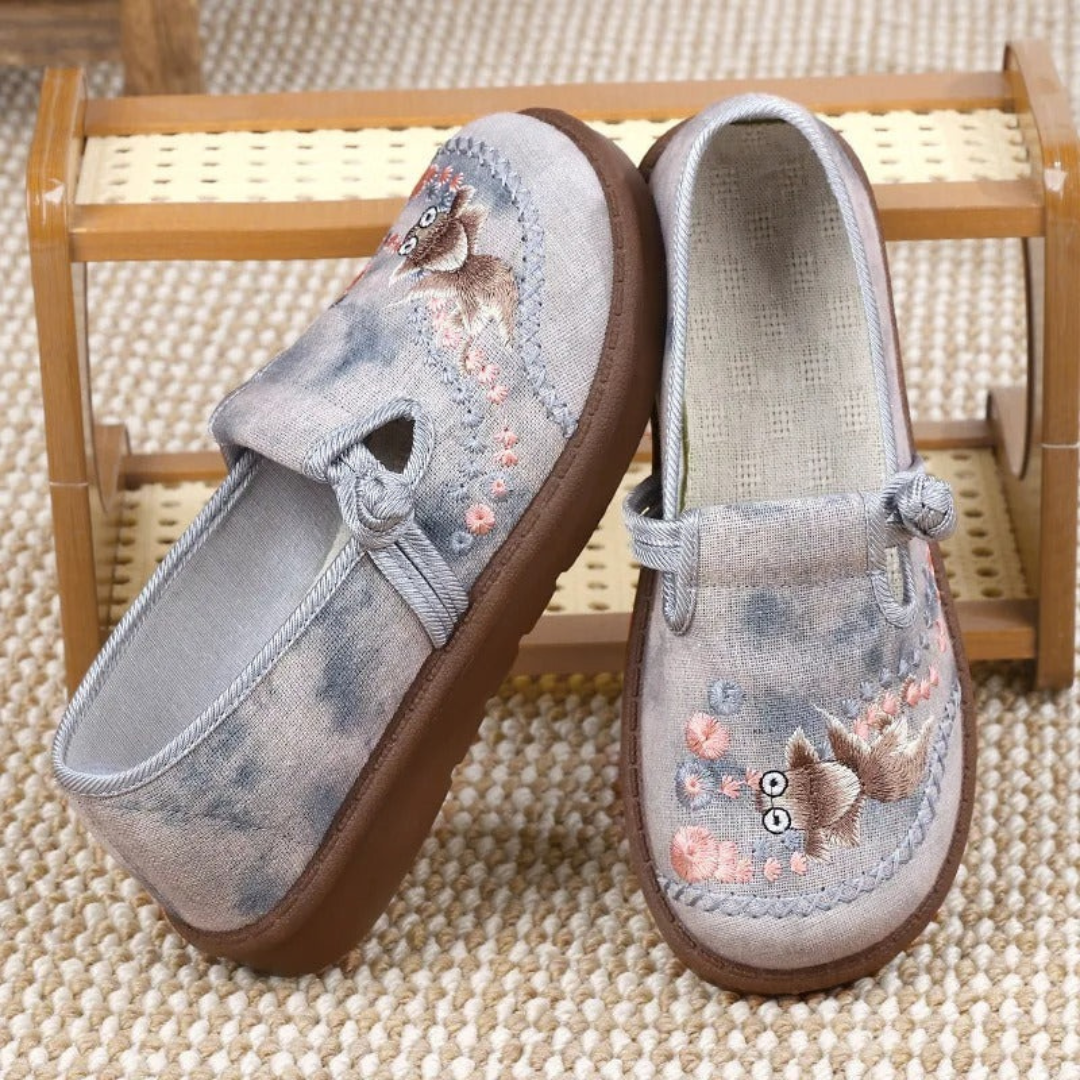 Liesl | Damen Loafer Schuhe Mit Stickerei Alltag
