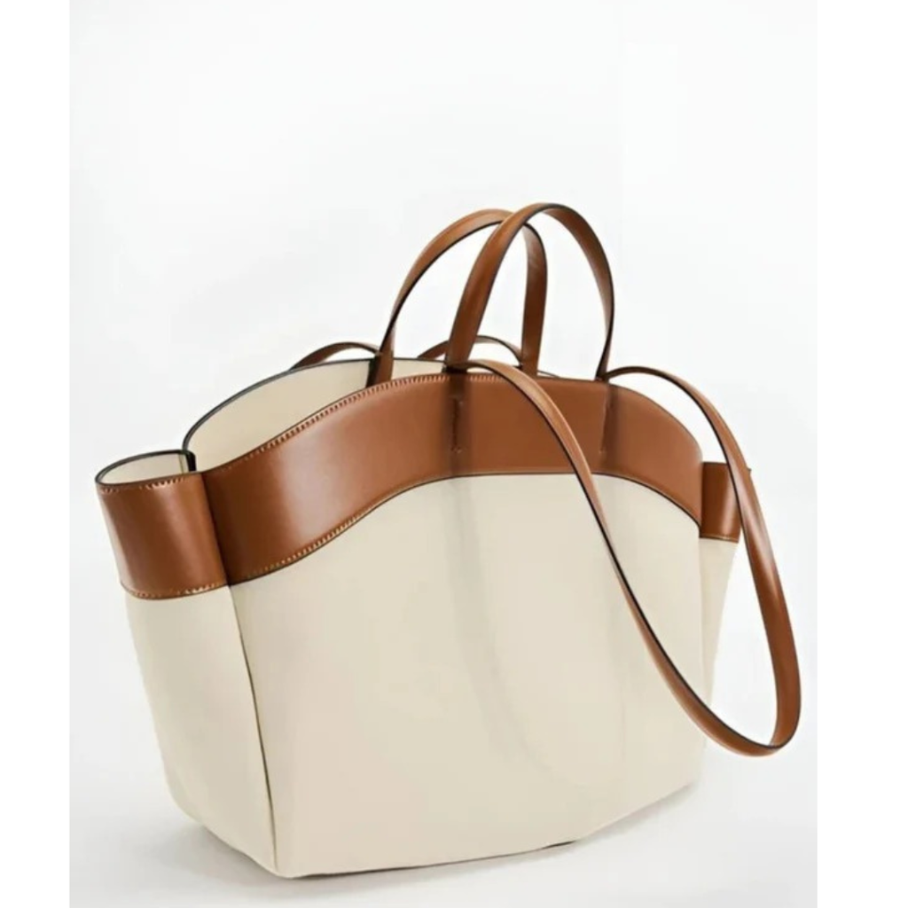 Lilith | Damen Stilvolle Beige-Braune Tote Bag