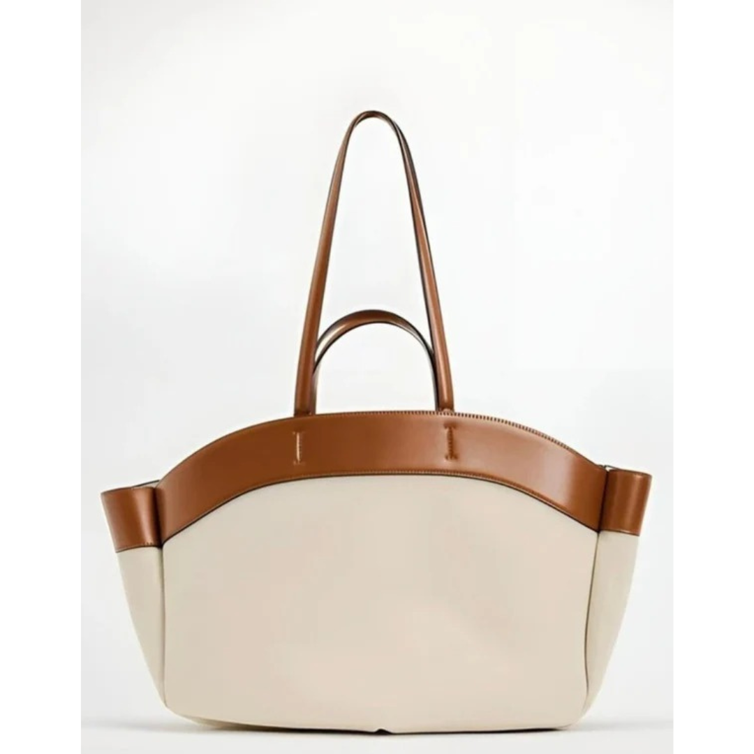 Lilith | Damen Stilvolle Beige-Braune Tote Bag