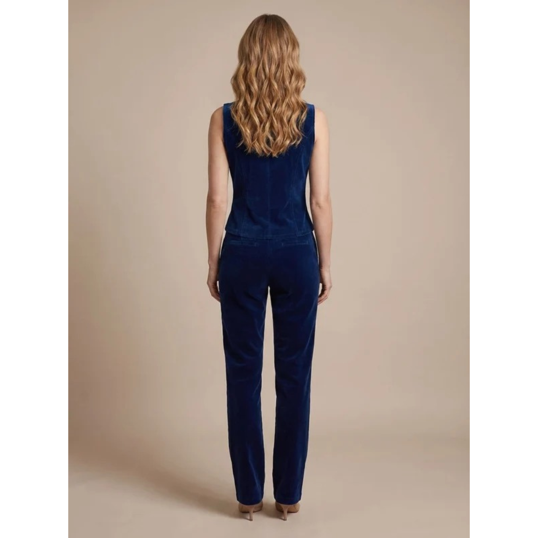 Lilou | Damen Blauer blazer mit Knöpfen und Kragen