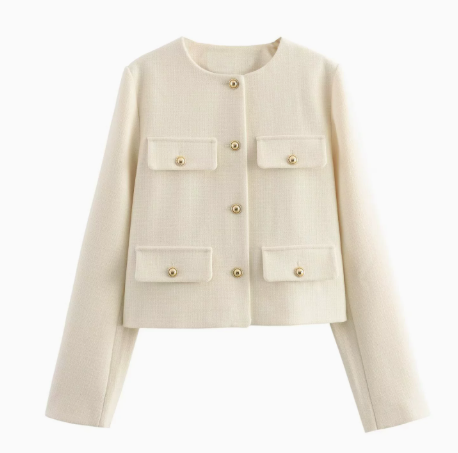 Lina | Damen Klassischer Tweed Blazer