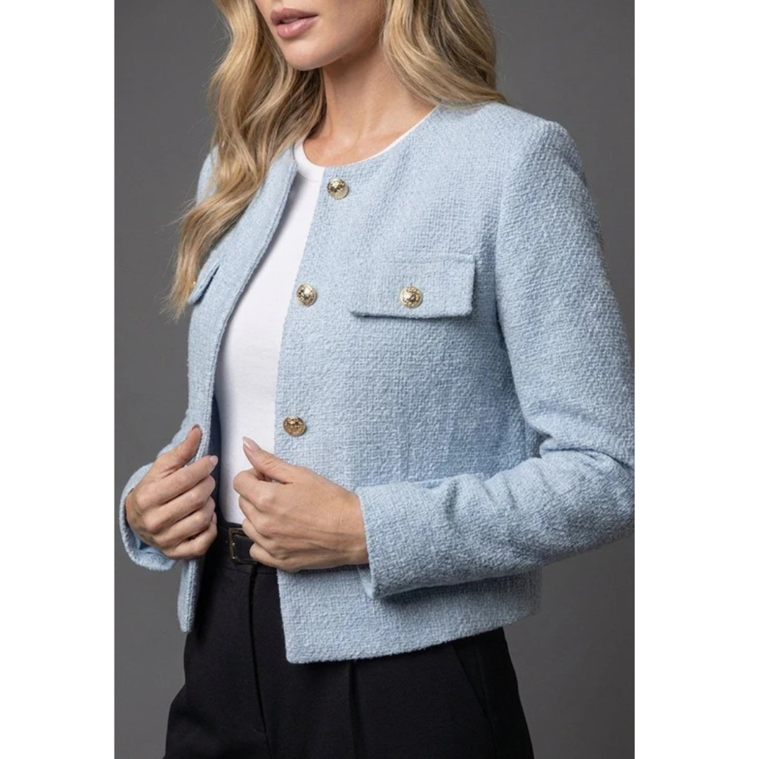 Lina | Damen Klassischer Tweed Blazer