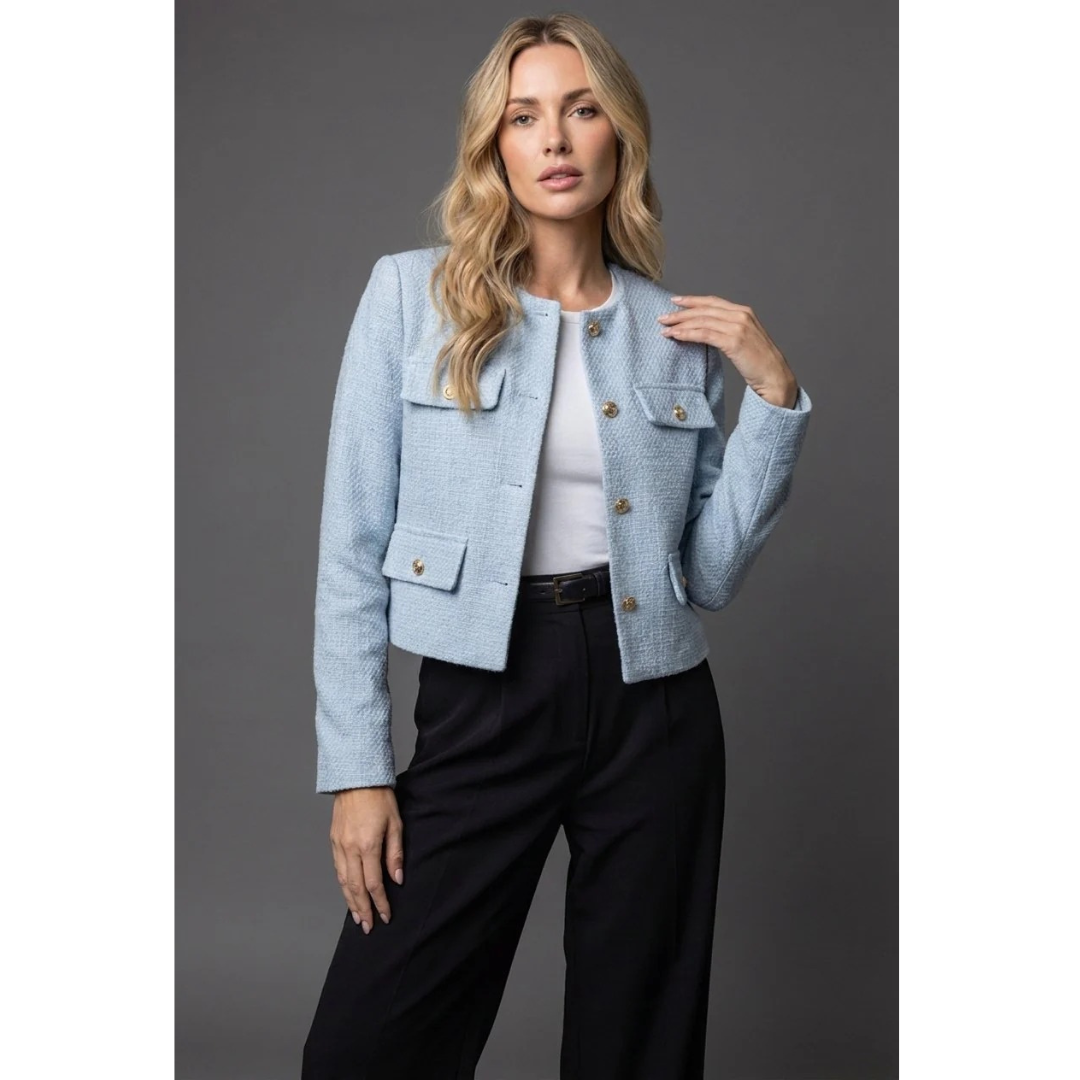 Lina | Damen Klassischer Tweed Blazer