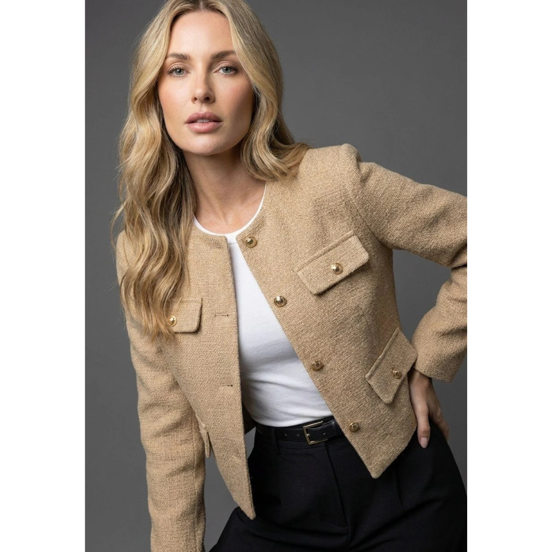 Lina | Damen Klassischer Tweed Blazer