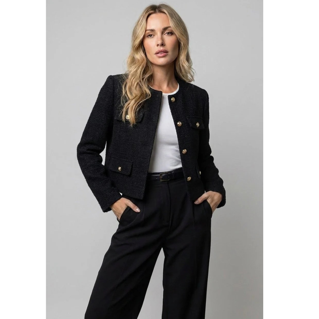 Lina | Damen Klassischer Tweed Blazer