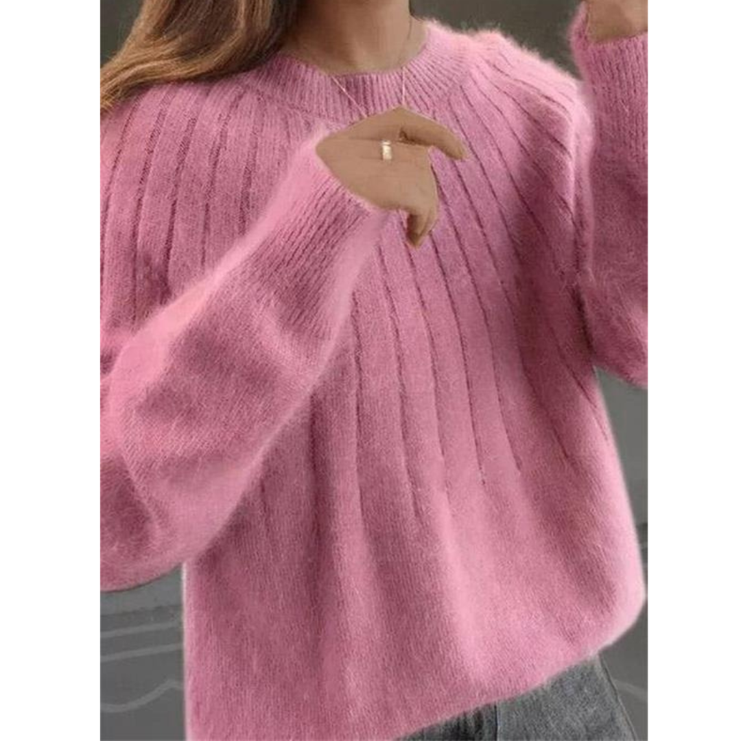 Lina | Damen Komfortable Kaschmir Strick Pullover