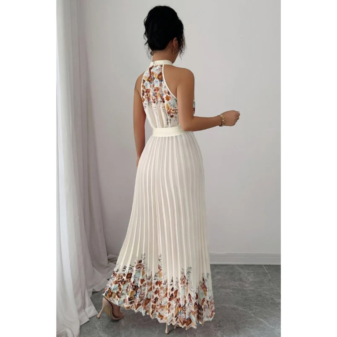 Lina | Damen Stilvolles Neckholder Midi-Kleid