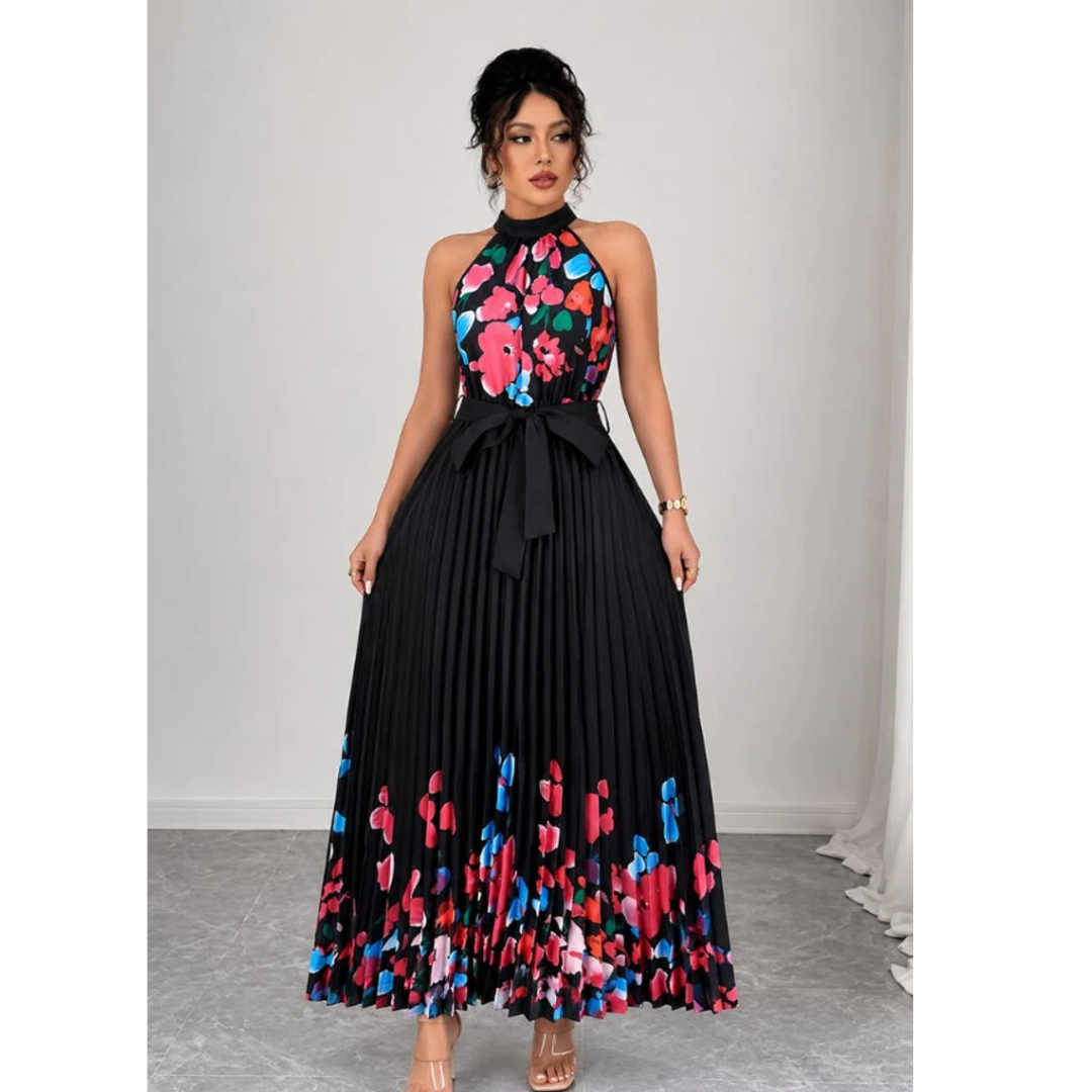 Lina | Damen Stilvolles Neckholder Midi-Kleid