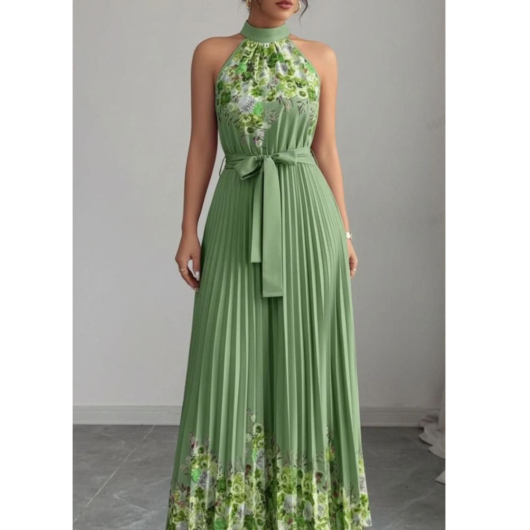 Lina | Damen Stilvolles Neckholder Midi-Kleid