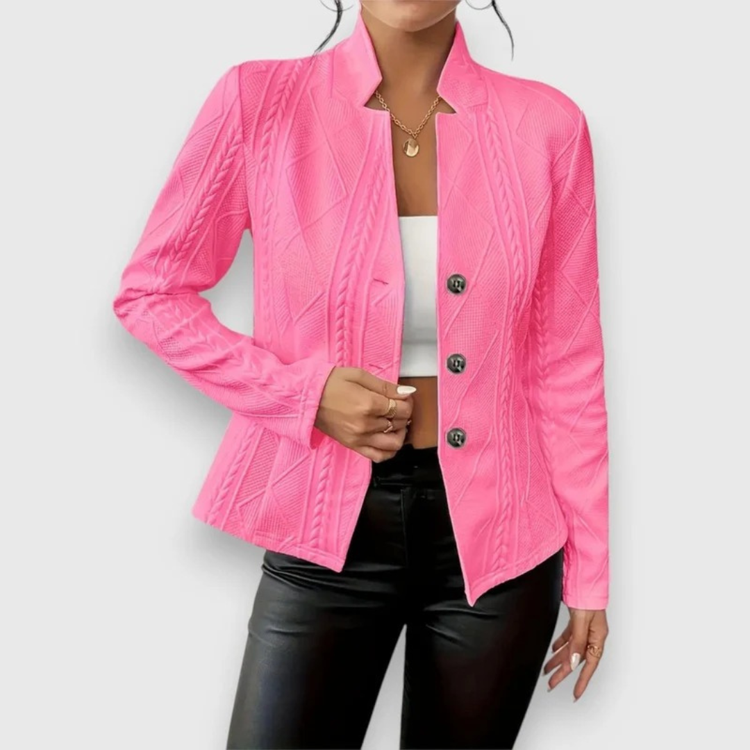 Lina | Damen Strickjacke mit Stehkragen