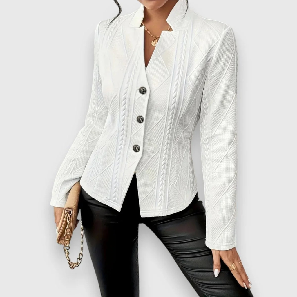 Lina | Damen Strickjacke mit Stehkragen