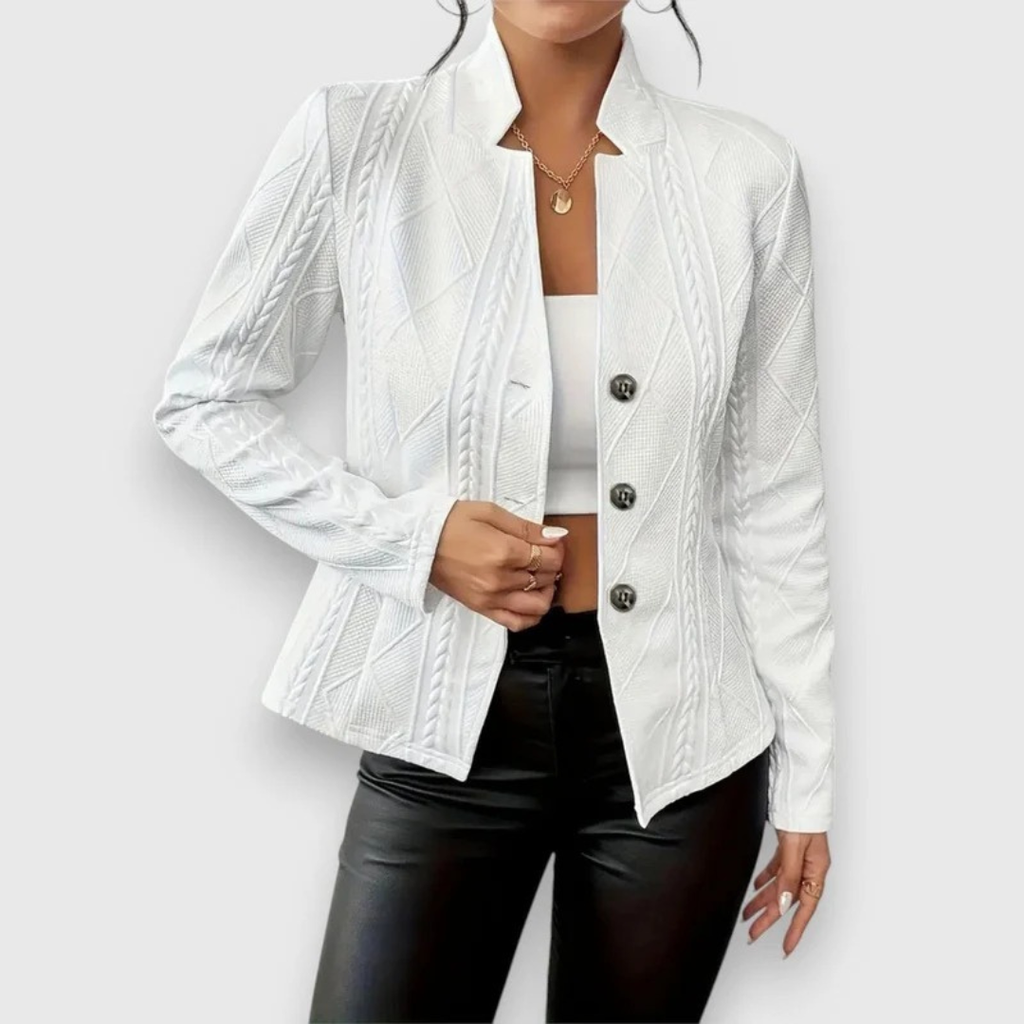 Lina | Damen Strickjacke mit Stehkragen
