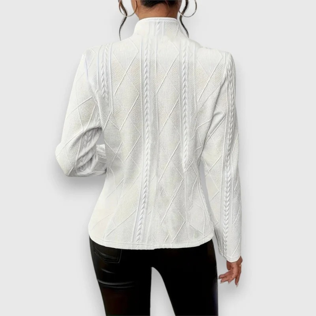 Lina | Damen Strickjacke mit Stehkragen