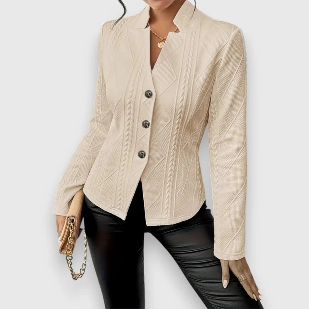 Lina | Damen Strickjacke mit Stehkragen