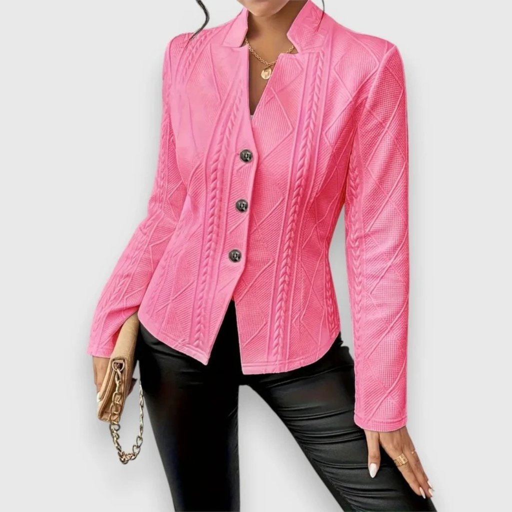 Lina | Damen Strickjacke mit Stehkragen