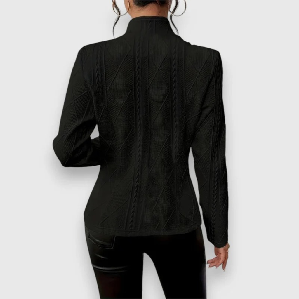 Lina | Damen Strickjacke mit Stehkragen