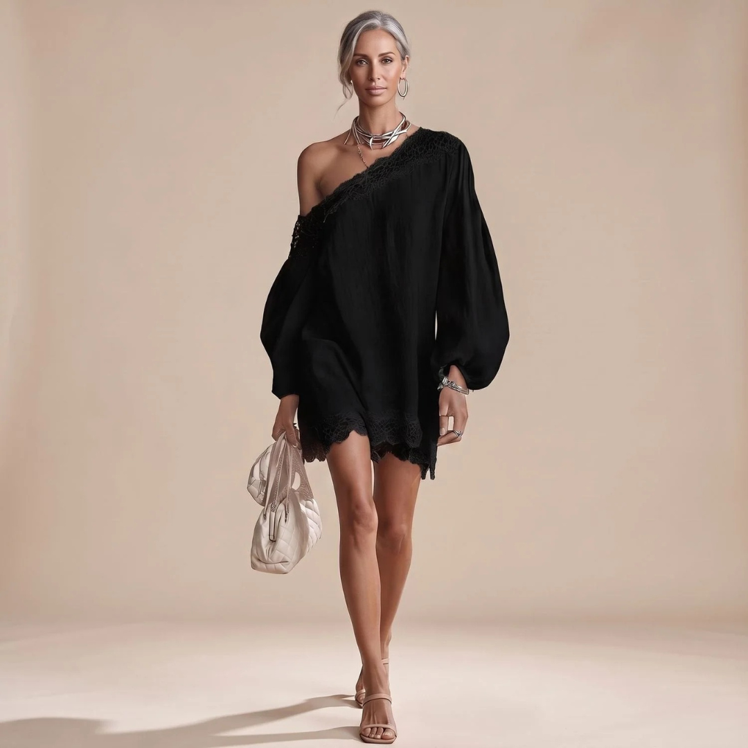 Linda | Damen Abendkleid mit Off-Shoulder