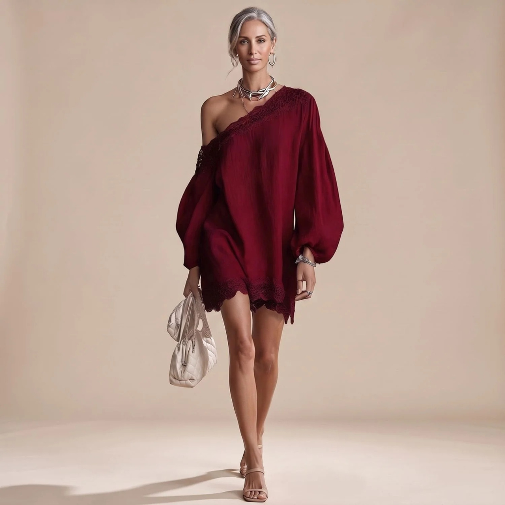 Linda | Damen Abendkleid mit Off-Shoulder